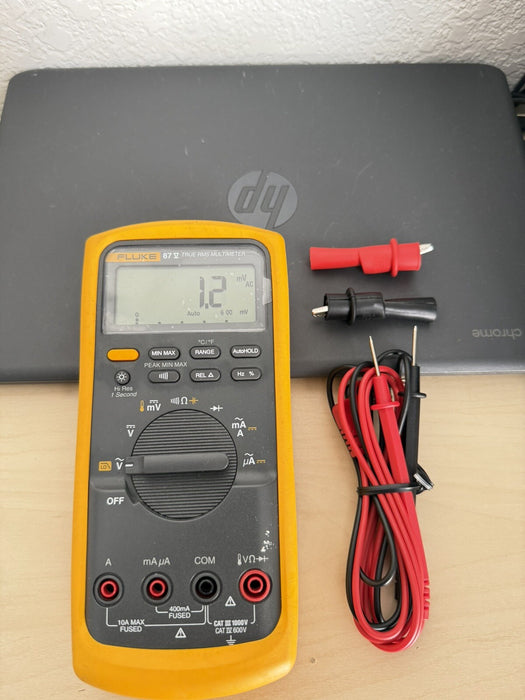 FLUKE 87V TRUE RMS MULTIMETER W /LEADS - FREE SHIPPING (TESTED)