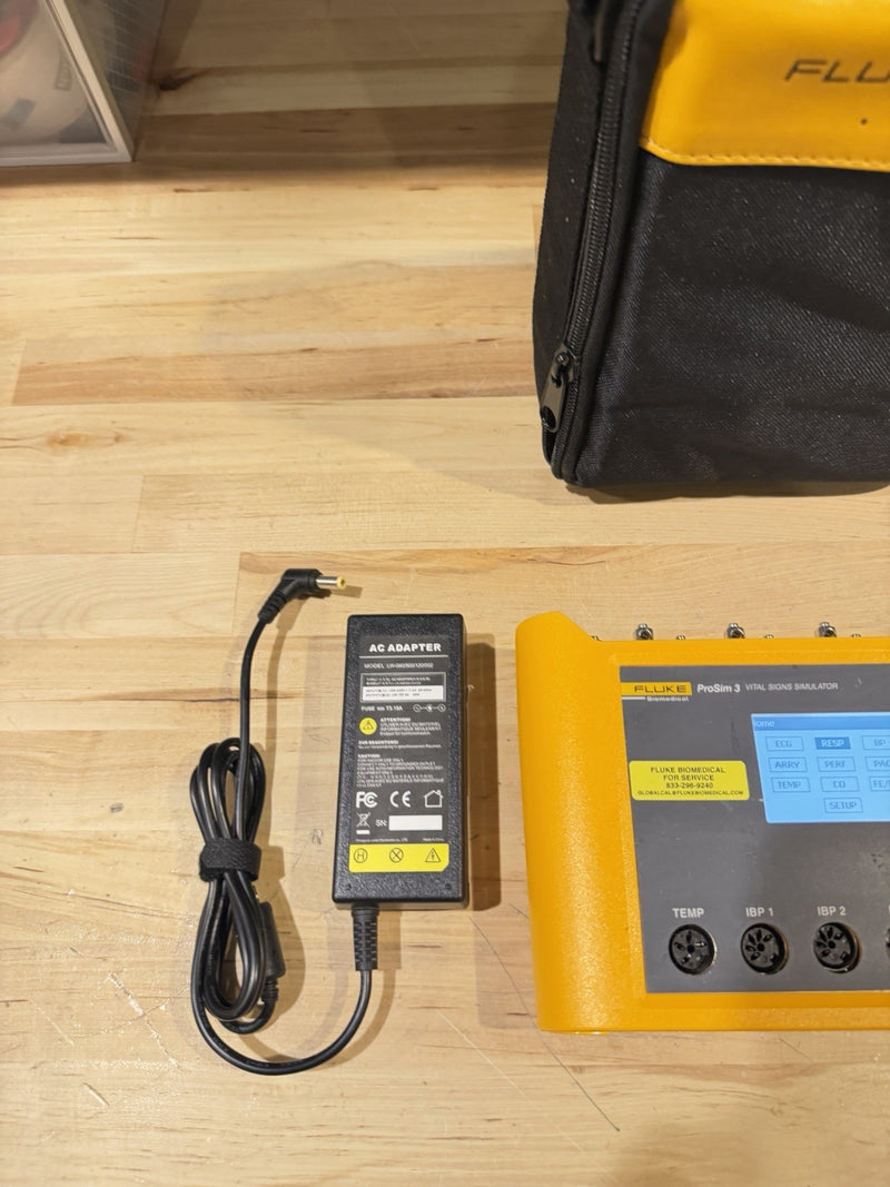 FLUKE BIOMEDICAL PROSIM 3 VITAL SIGNS SIMULATOR W/ CHARGER - TESTED