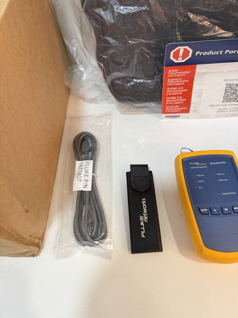 FLUKE NETWORKS FTK2000 SIMPLIFIBER SINGLE MODE 1310/1550NM FIBER VERIFICATION KT
