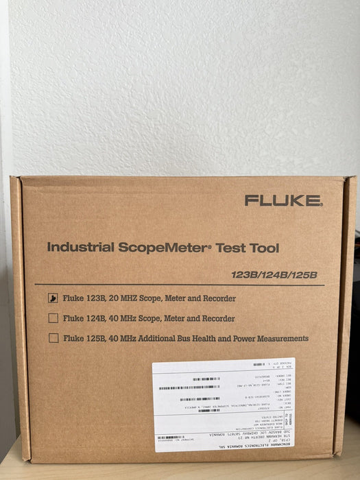 FLUKE 123B/NA INDUSTRIAL SCOPEMETER 20MHZ MFD 2024