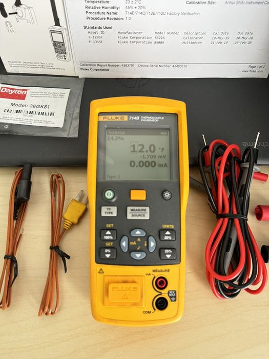 FLUKE 714B THERMOCOUPLE TEMPERATURE CALIBRATOR