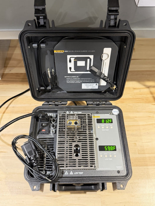 FLUKE HART SCIENTIFIC 9009 DUAL WELL DRY BLOCK CALIBRATOR -15 C TO 350 C (TESTE)