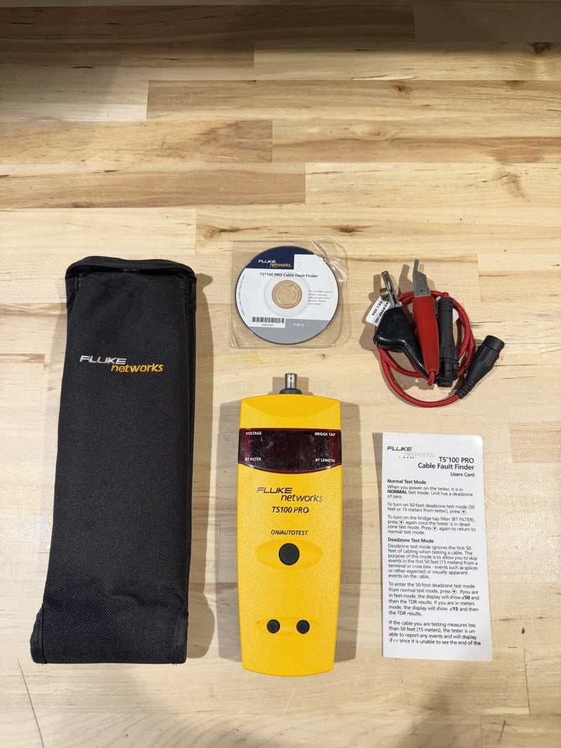 FLUKE NETWORKS TS 100 PRO CABLE FAULT FINDER TESTED