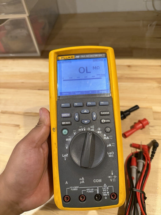 FLUKE 289 TRUE RMS ELECTRONIC LOGGING DIGITAL MULTIMETER W/ LEADS & CLIPS #5