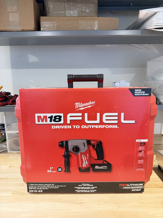 MILWAUKEE 2912-22 M18 FUEL 18V 1" SDS PLUS ROTARY HAMMER KIT -NEW FACTORY SEALED
