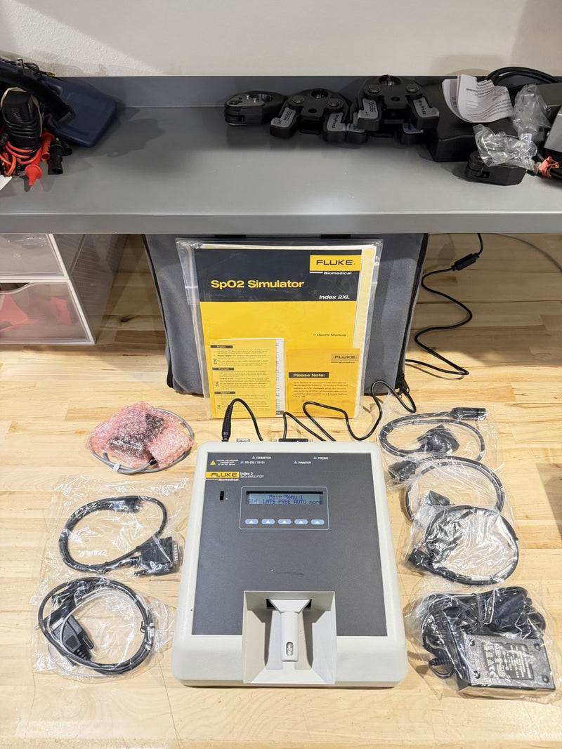 FLUKE INDEX 2 SPO2 SIMULATOR KIT W/ ACCESSORIES (TESTED) SHIPS FREE - NEW