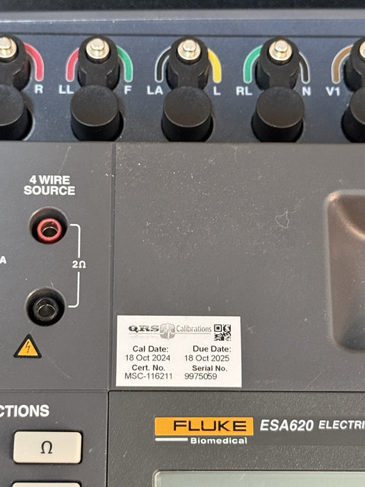 FLUKE ESA620 ELECTRICAL SAFETY ANALYZER CALIBRATED 2025
