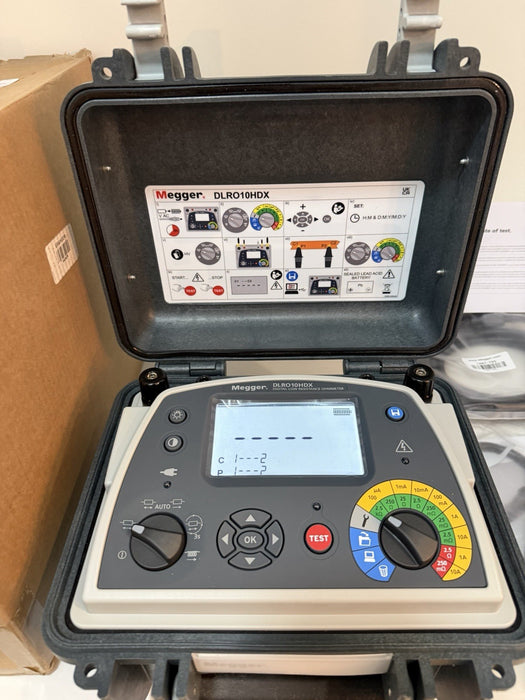 MEGGER DLRO10HDX DIGITAL LOW RESISTANCE OHMMETER KIT(NEW FACTORY SEALED)CAL 2025