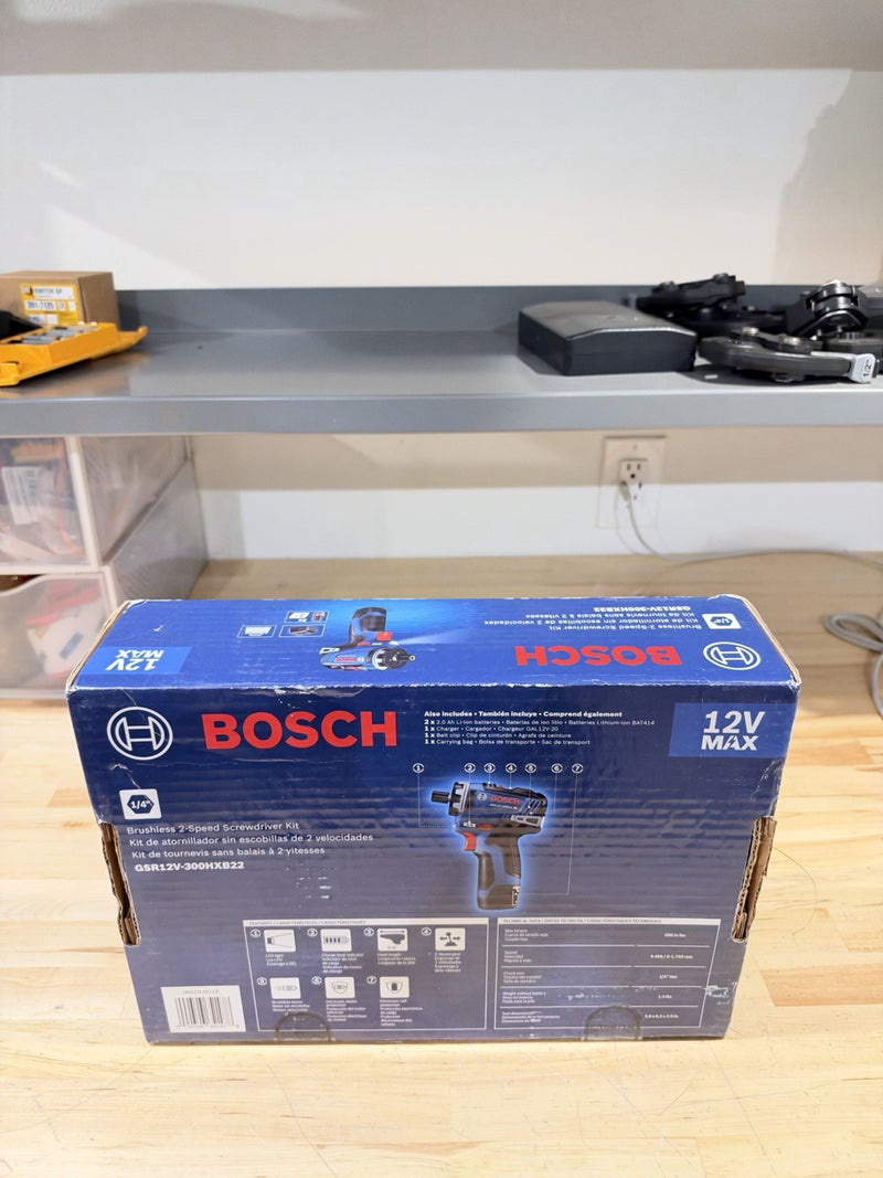 BOSCH GSR12V-300HXB22 BRUSHLESS 2 SPEED SCREWDRIVER KIT (NEW SEALED)