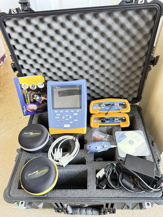 FLUKE NETWORKS OPTIFIBER OTDR KIT WITH 2 X OFTM-5732 MODULES TESTED