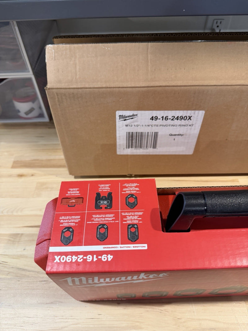 MILWAUKEE 49-16-2490X 1/2"- 1-1/4" CTS-V PIVOTING PRESS RING KIT (NEW SEALED)