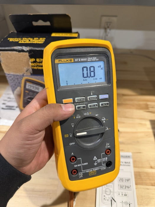 FLUKE 87V MAX TRUE RMS MULTIMETER W/ LEADS & CLIPS (TESTED) SHIPS FAST