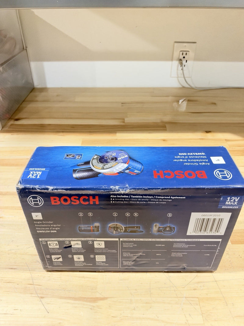 BOSCH GWS12V-30N 12V MAX BRUSHLESS 3” CORDLESS ANGLE GRINDER BARE TOOL (NEW)