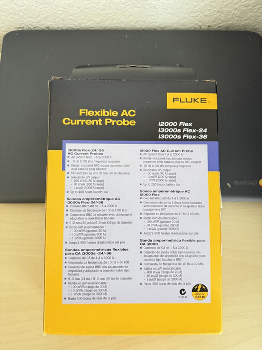 FLUKE I3000S FLEX-24 FLEXIBLE AC CURRENT PROBE NEW SEALED