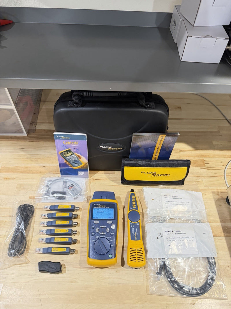 FLUKE NETWORKS CABLE IQ QUALIFICATION TESTER KIT TESTED