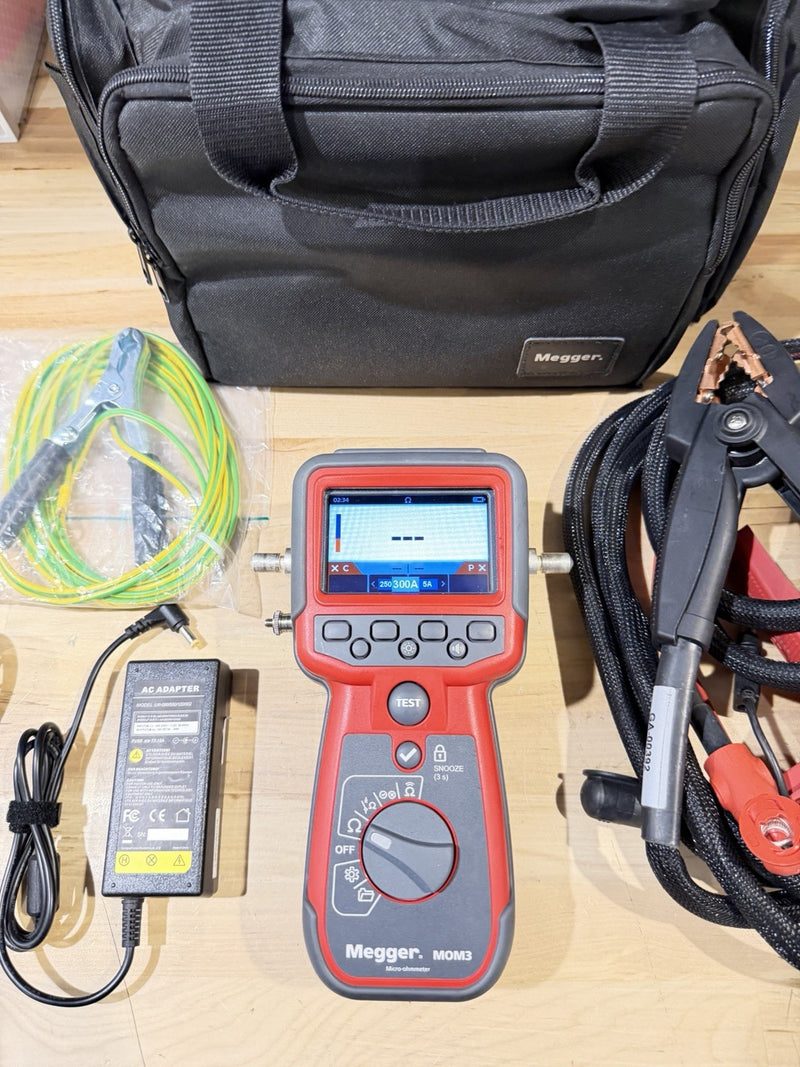 MEGGER MOM3 HANDHELD MICRO-OHMMETER 300A KIT CALIBRATED 2025 TESTED