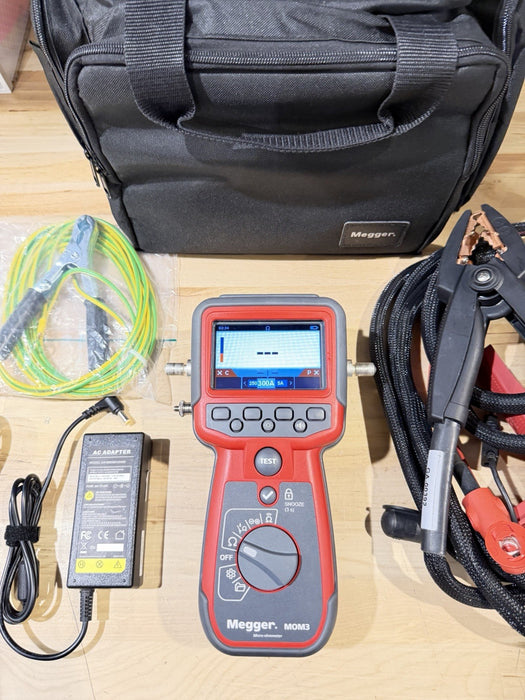MEGGER MOM3 HANDHELD MICRO-OHMMETER 300A KIT CALIBRATED 2025 TESTED