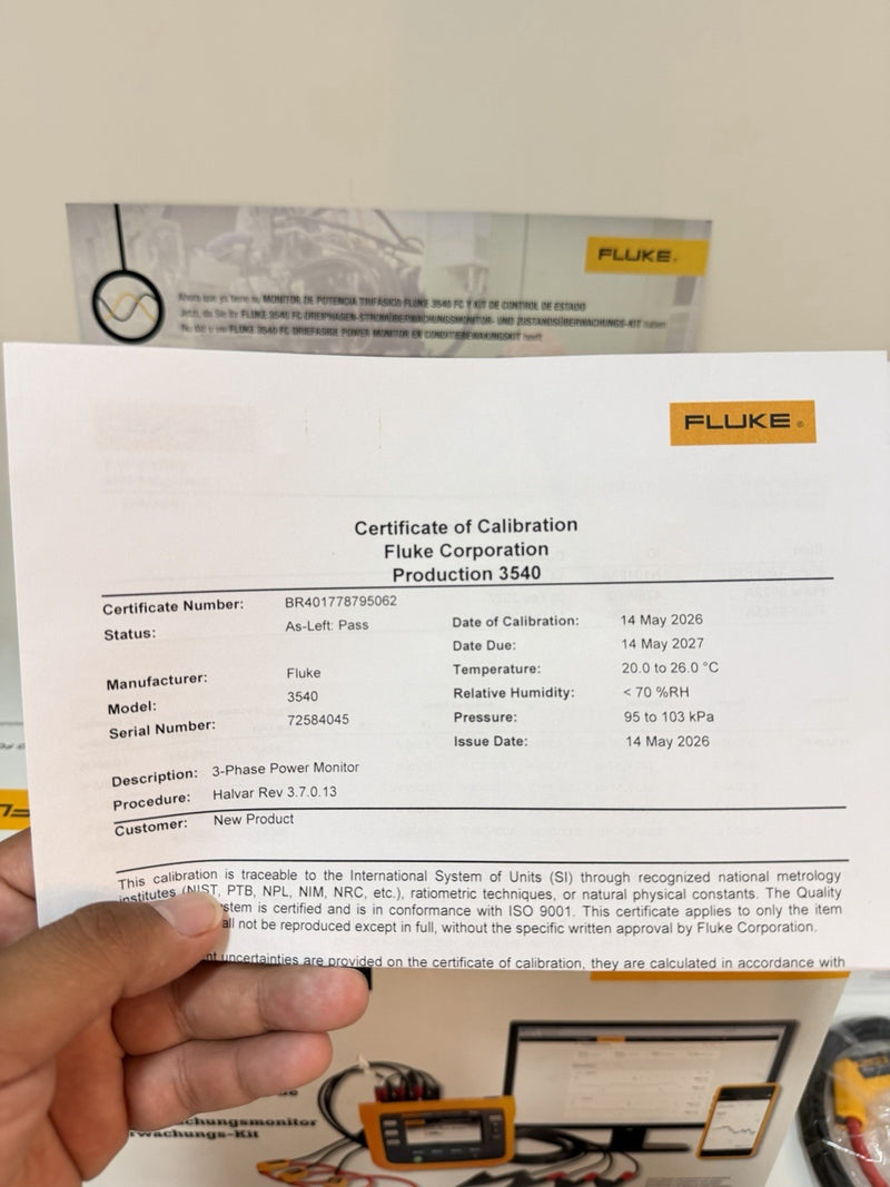 FLUKE 3540 FC 3-PHASE POWER MONITOR KIT (CALIBRATED 2027) FREE SHIPPING