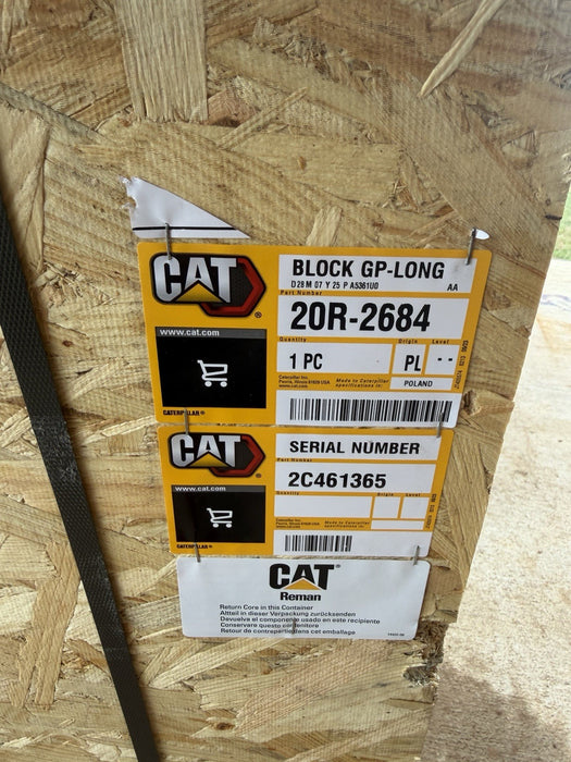 CAT 20R-2684 C4.4 LONG BLOCK KIT (NEW SEALED) - GENUINE OEM / SHIPS FREE