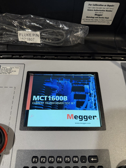 MEGGER MCT1600B CURRENT TRANSFORMER TEST SET WITH LEADS & CHARGER TESTED