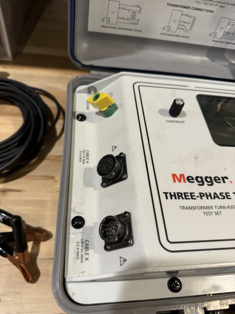 MEGGER THREE-PHASE TTR 550503 TRANSFORMER TURN-RATIO TESTER WITH LEADS TESTED