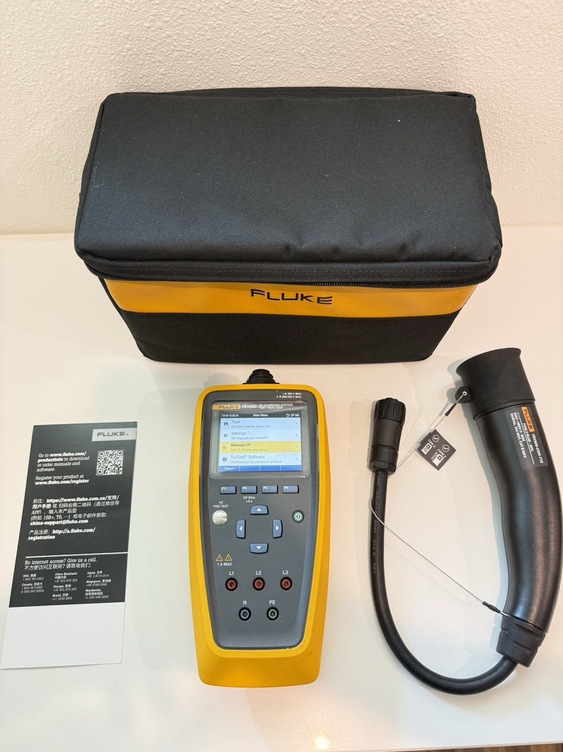 FLUKE FFEV350 EV CHARGING STATION TEST ANALYZER WITH ACCESSORIES