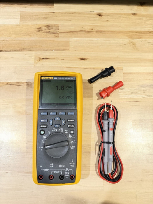 FLUKE 289 TRUE RMS DIGITAL MULTIMETER W/ LEADS & CLIPS (CALIBRATED 2025)