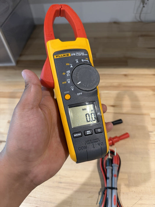 FLUKE 376 WIRELESS TRUE RMS AC/DC CLAMP METER W/LEADS - SHIPS FAST