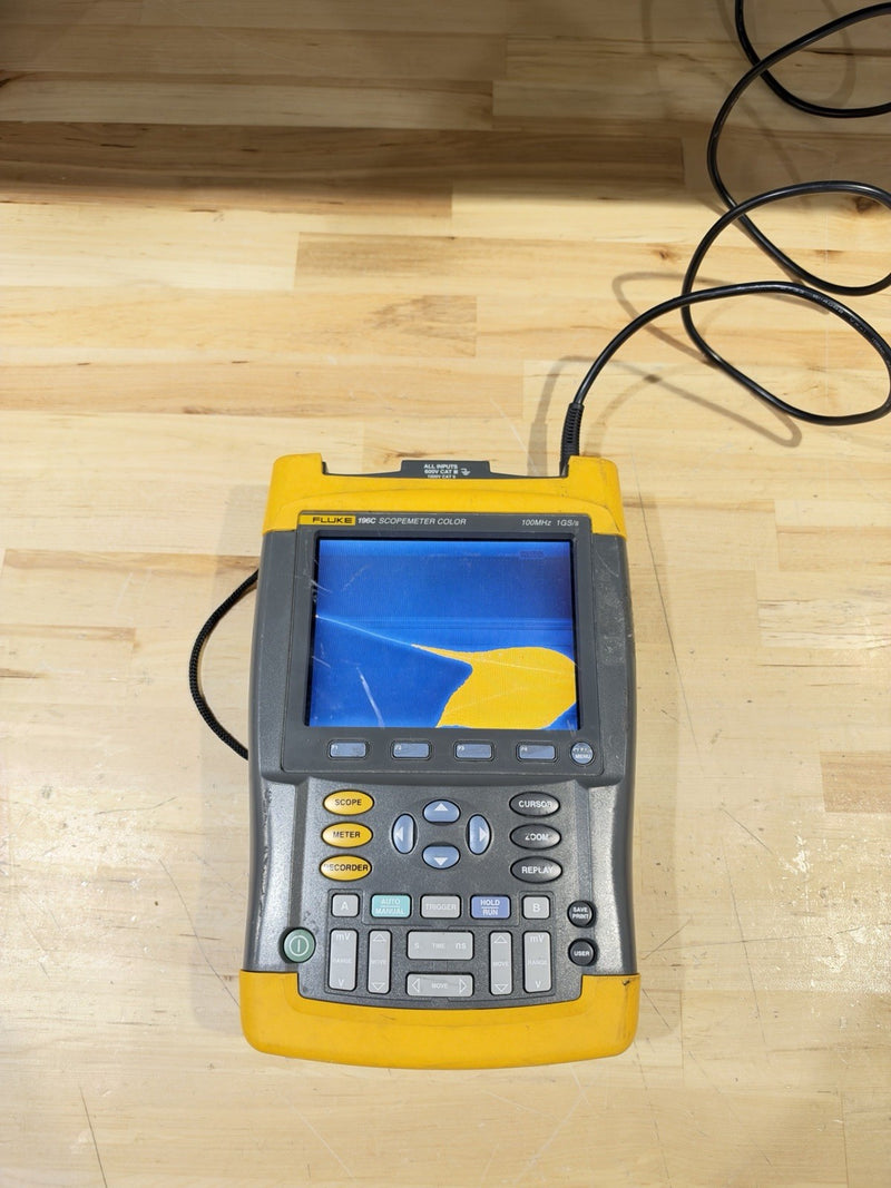 FLUKE 196C SCOPEMETER COLOR W/ LEADS 100MHZ 1GS/S (PARTS ONLY) SHIPS FAST