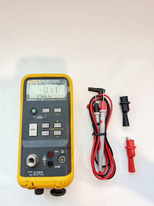 FLUKE 718-100G PRESSURE CALIBRATOR W/LEADS & CLIPS - SHIPS FAST
