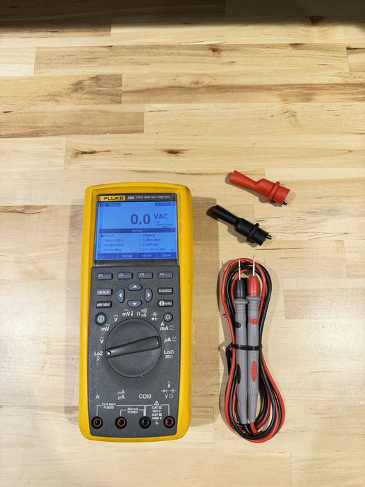 FLUKE 289 TRUE RMS ELECTRONIC LOGGING DIGITAL MULTIMETER W/ LEADS & CLIPS #9