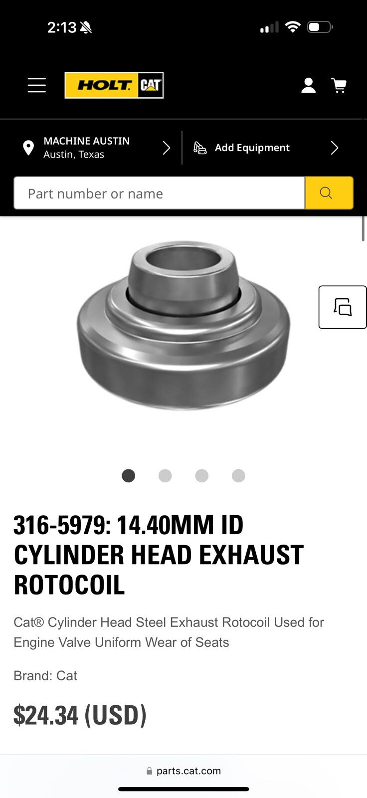 CAT 316-5979 14.40MM ID CYLINDER HEAD EXHAUST ROTOCOIL