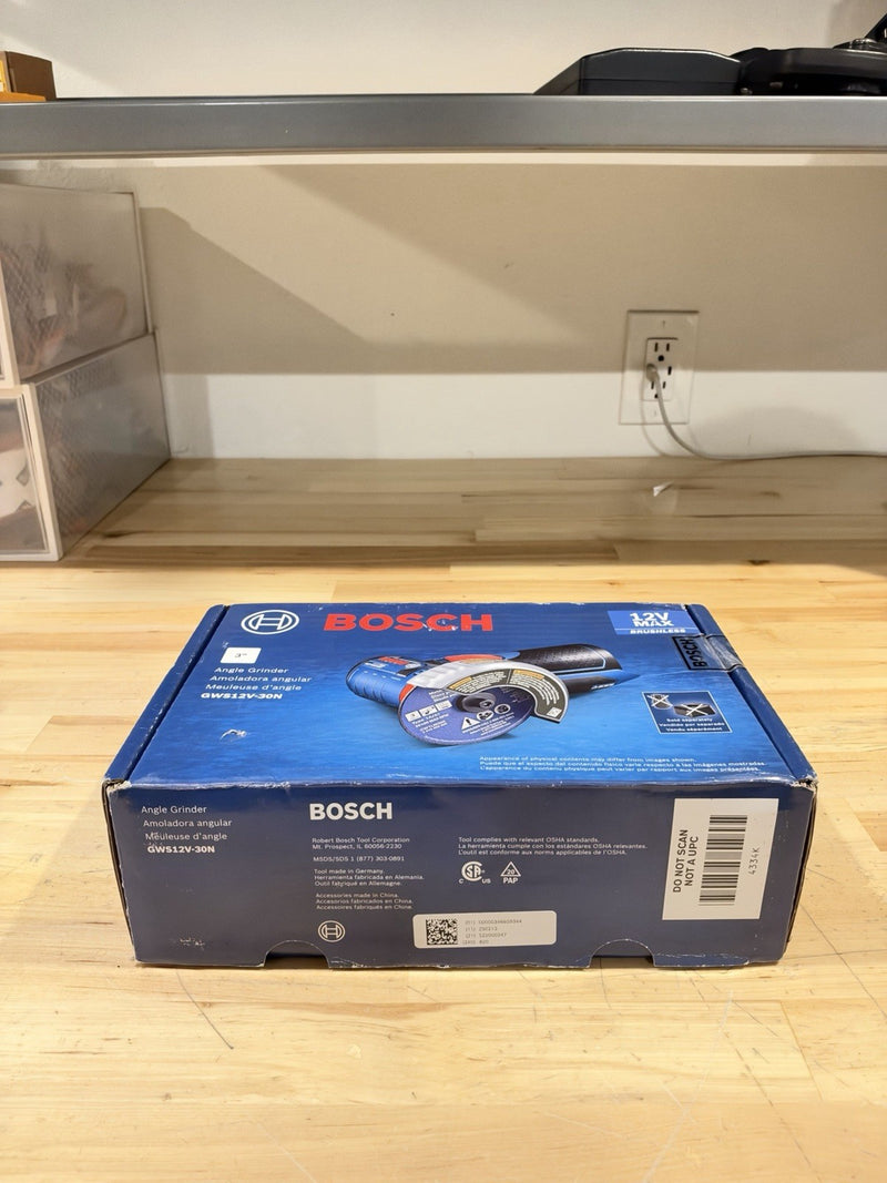 BOSCH GWS12V-30N 12V MAX BRUSHLESS 3” CORDLESS ANGLE GRINDER BARE TOOL (NEW)