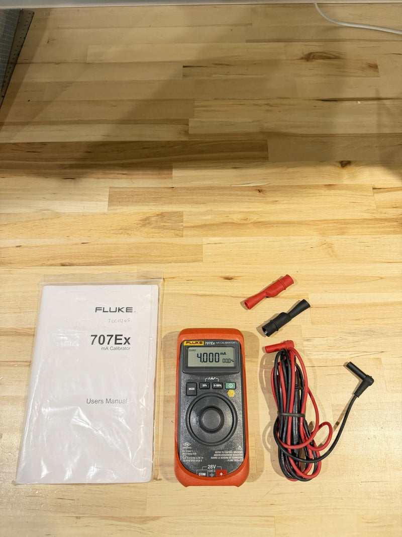 FLUKE 707EX MA CALIBRATOR WITH LEADS & MANUAL TESTED