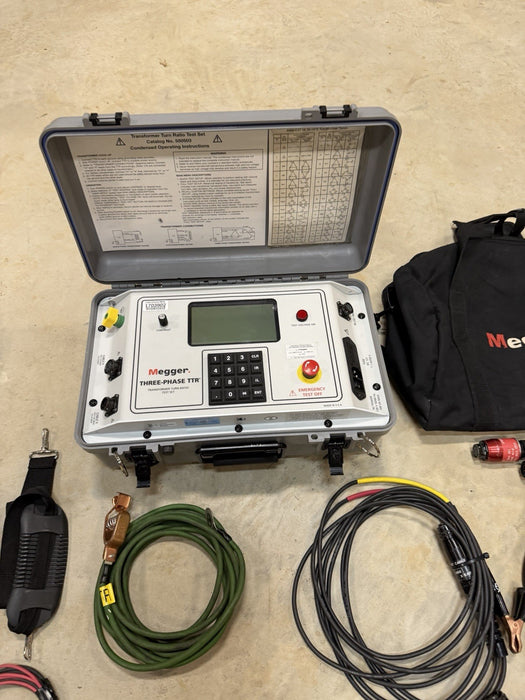 MEGGER THREE-PHASE TTR 550503 TRANSFORMER TURN-RATIO TESTER W/ CABLES (TESTED)