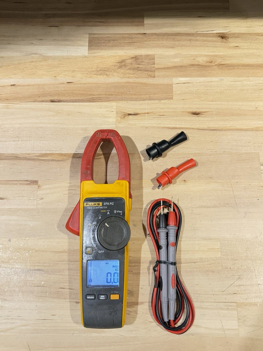 FLUKE 374 FC TRMS CLAMP METER W/ LEADS & CLIPS (TESTED) SHIPS FAST