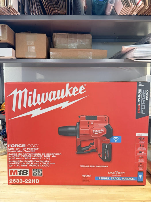 MILWAUKEE 2633-22HD M18 FORCE LOGIC™ 2”-3” PROPEX EXPANSION TOOL KIT -NEW SEALED