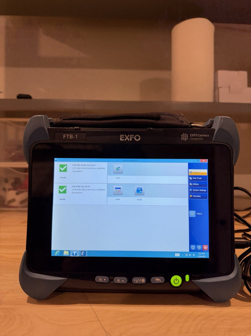 EXFO FTB-1 720C-Q1-EA-EI OTDR & FTB-945-ICERT-Q1-EA-EI OLTS WITH FIP-435B TESTED