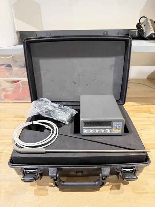 FLUKE HART SCIENTIFIC 1502A THERMOMETER READOUT W/ PROBE FLUKE 5615 (SHIPS FREE)