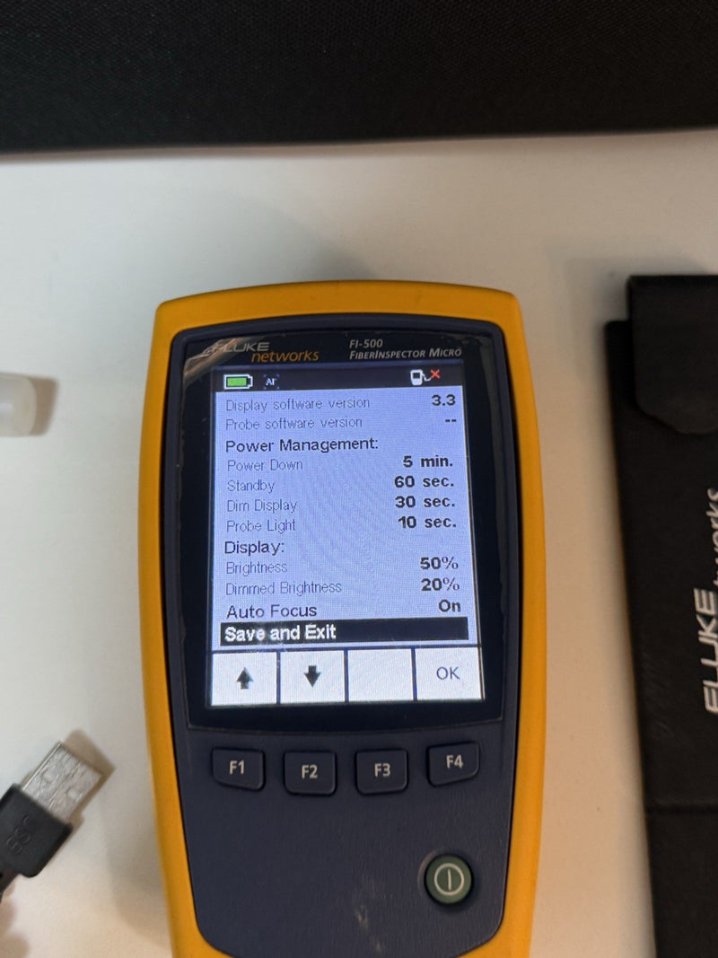 FLUKE NETWORKS FI-500 FIBER INSPECTOR MICRO KIT WITH BAG & CHARGER