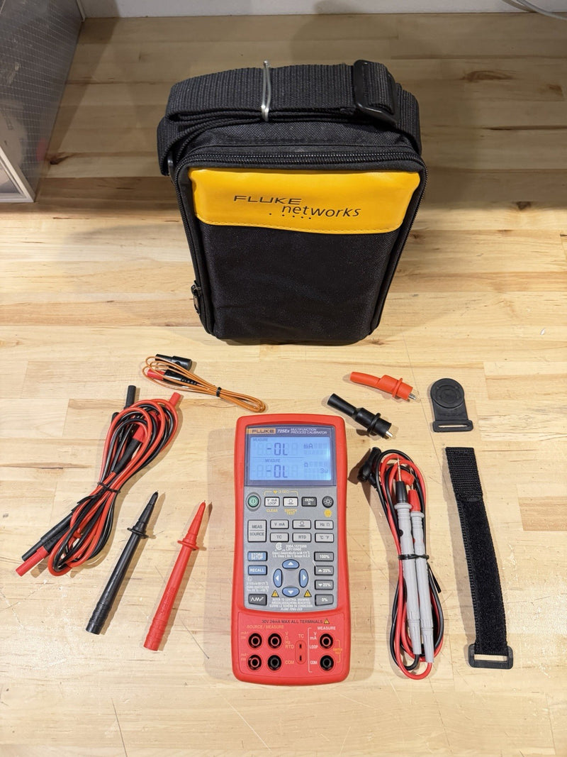 FLUKE 725EX MULTIFUNCTION PROCESS CALIBRATOR W/ ACCESSORIES- TESTED