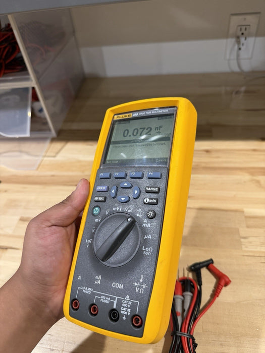 FLUKE 289 TRUE RMS ELECTRONIC LOGGING DIGITAL MULTIMETER W/ LEADS & CLIPS #4