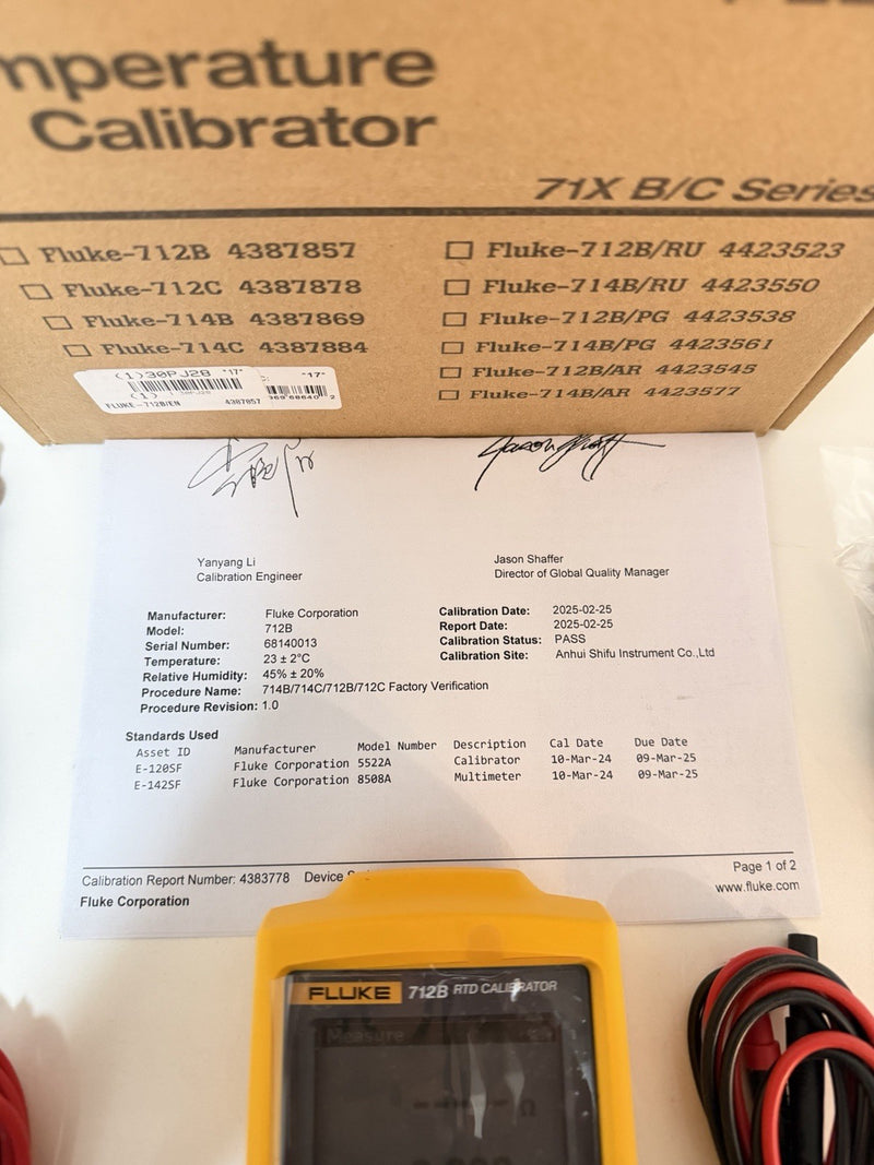 FLUKE 712B RTD CALIBRATOR MFD 2025 CALIBRATED 2025