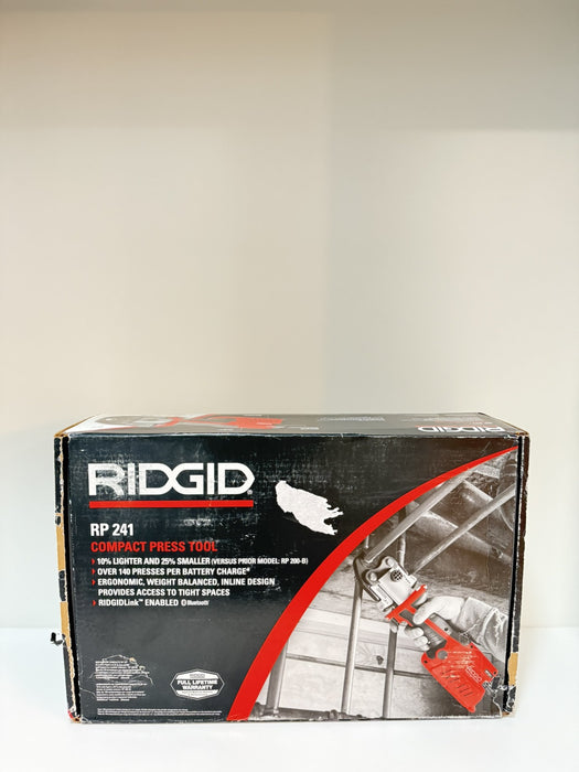RIDGID RP 241 PRESS TOOL KIT W/ BATTERIES & CHARGER &  1/2" TO 1" PRO PRESS JAWS