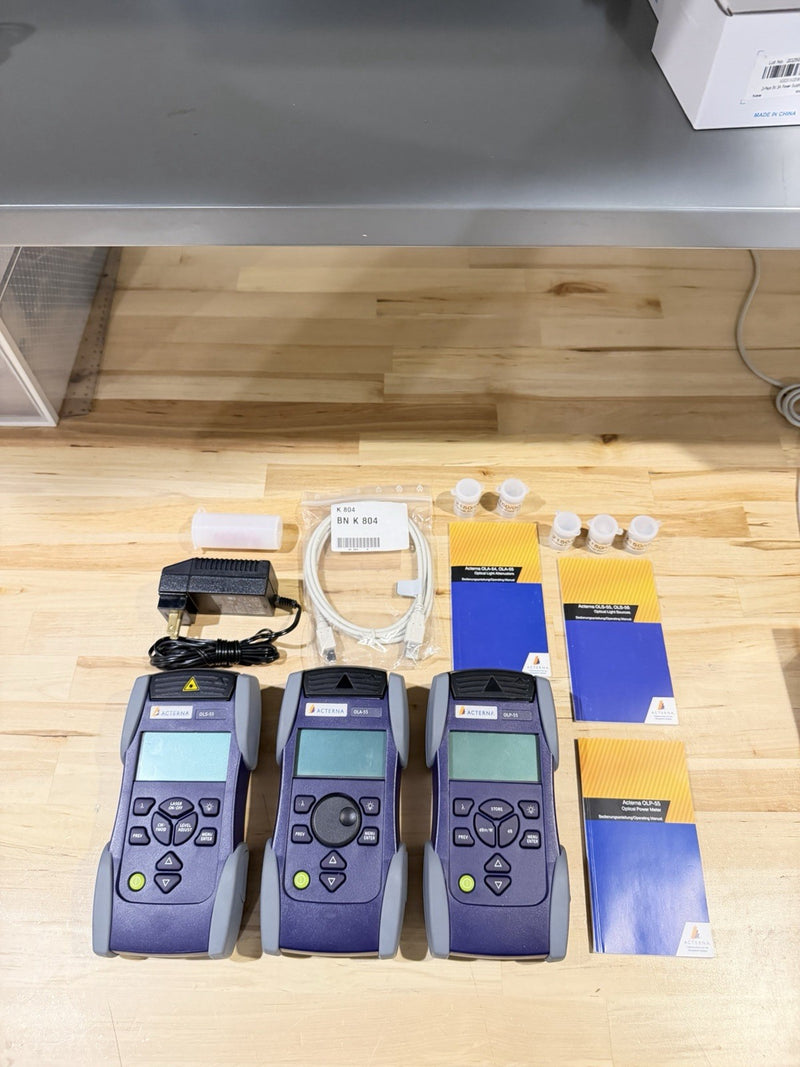 ACTERNA MK-3S OPTICAL TEST KIT OLA-55/OLS-55/OLP-55 WITH6 FRONT SHELLS/AC ADAPTERS