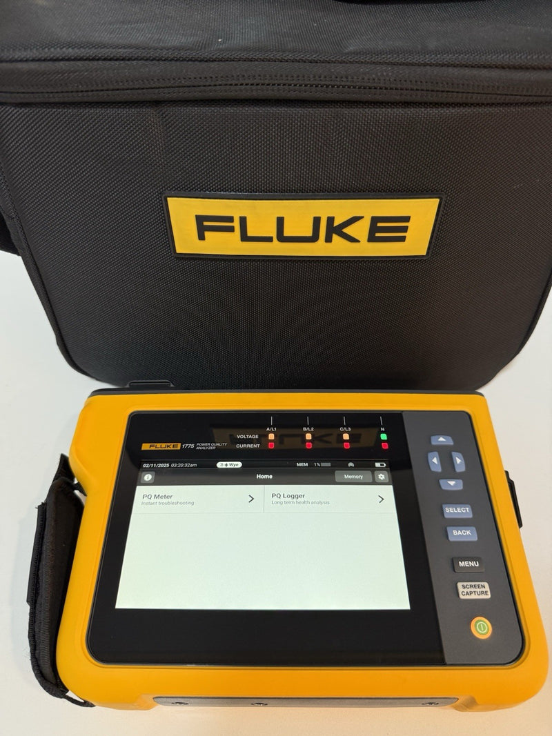 FLUKE 1775 THREE-PHASE POWER QUALITY ANALYZER WITH ACCESSORIES CALIBRATED 2028