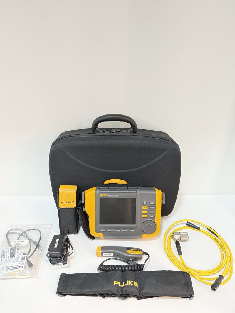 FLUKE 810 VIBRATION TESTER WITH TACHOMETER & TRIAXIAL ACCELEROMETER & CASE TESTED