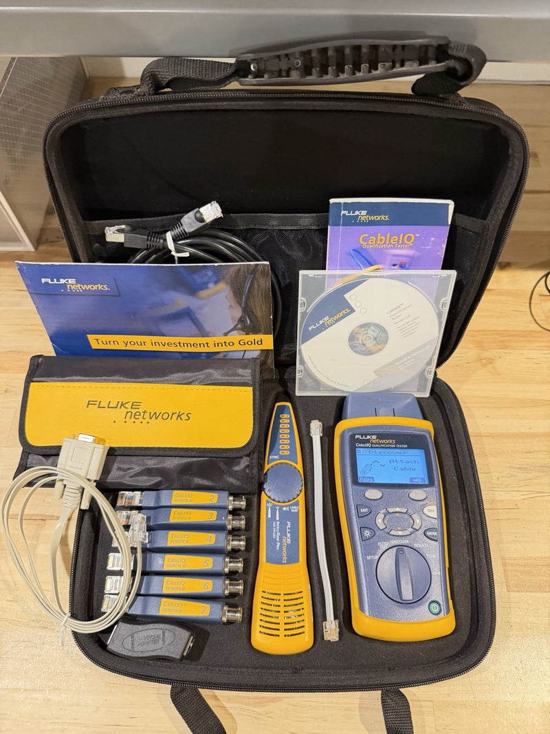 FLUKE NETWORKS CABLE IQ QUALIFICATION TESTER KIT TESTED