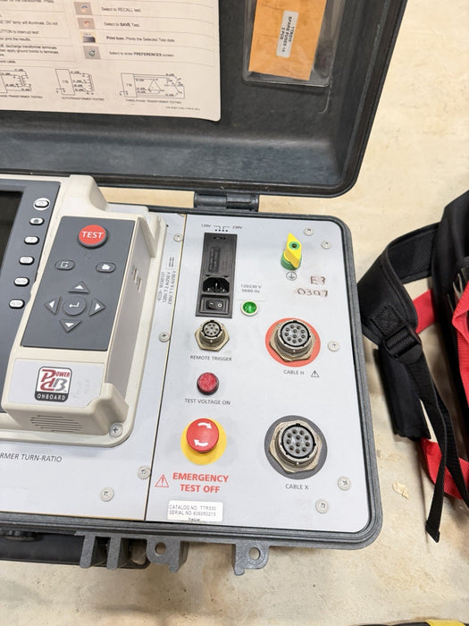 MEGGER TTR330 TRANSFORMER TURN-RATIO TEST SET W/ CABLES & BAG  (TESTED)