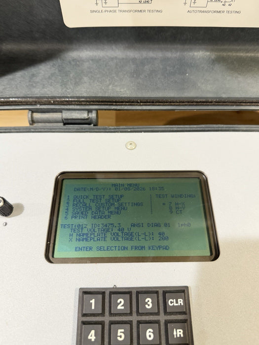MEGGER TTR310 THREE PHASE TRANSFORMER TURNS RATIO TESTER TESTED